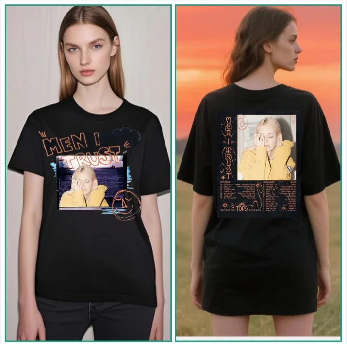 

Men I Trust 2023 Tour Graphic T Shirt Women Harajuku Vintage Oversized T-shirts Summer Casual Cotton Short Sleeve T-shirt