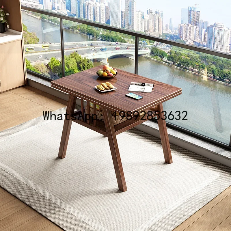 H5.15  one table two chairs balcony solid wood small table and chair three-piece set, small apartment leisure tea table