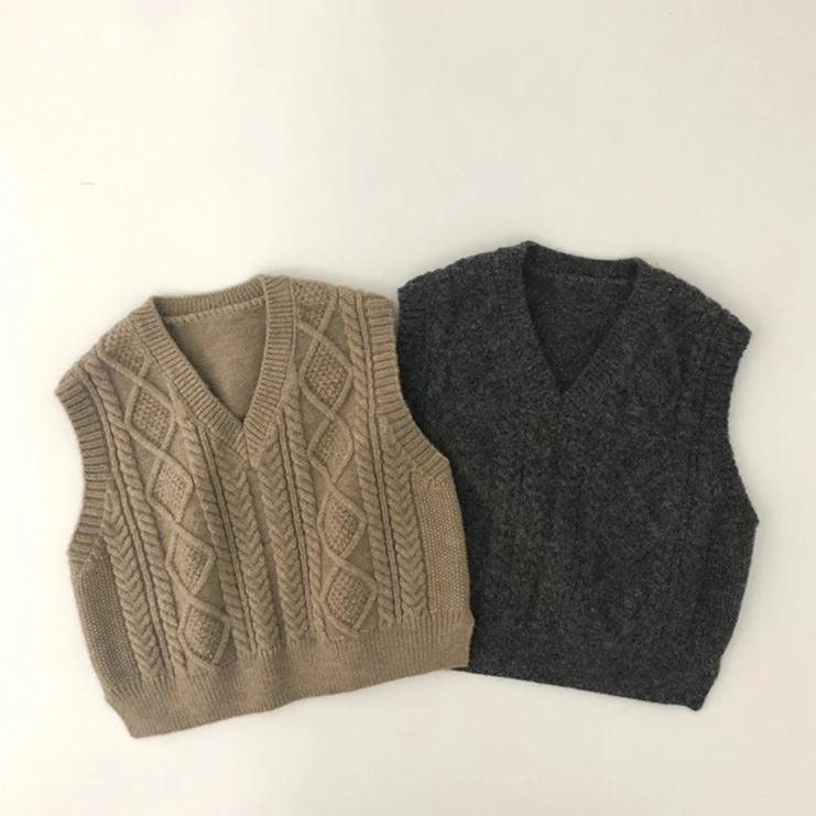 

Waistcoat 2025 Autumn and Winter New Childrens Clothing Korean Style Boys and Girls Fashion Clip Cashmer Waistcoat Leisure Daily