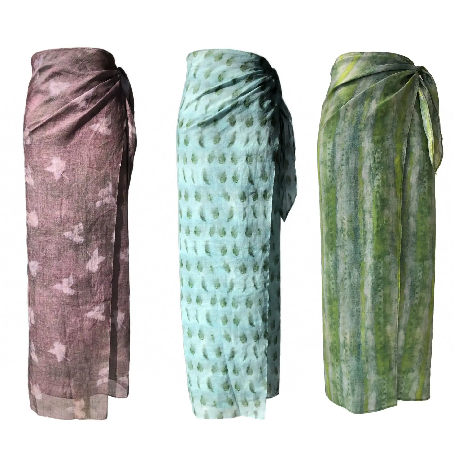 

Fairy Spain · Lazy One-piece Cutting, Elegant Temperament Wrapped Ramie Skirt