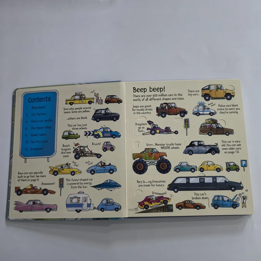 Usborne Look Inside Cars British Famous 3D Flip Flap Picture Book Kids Learning English Knowledge Collection Reading