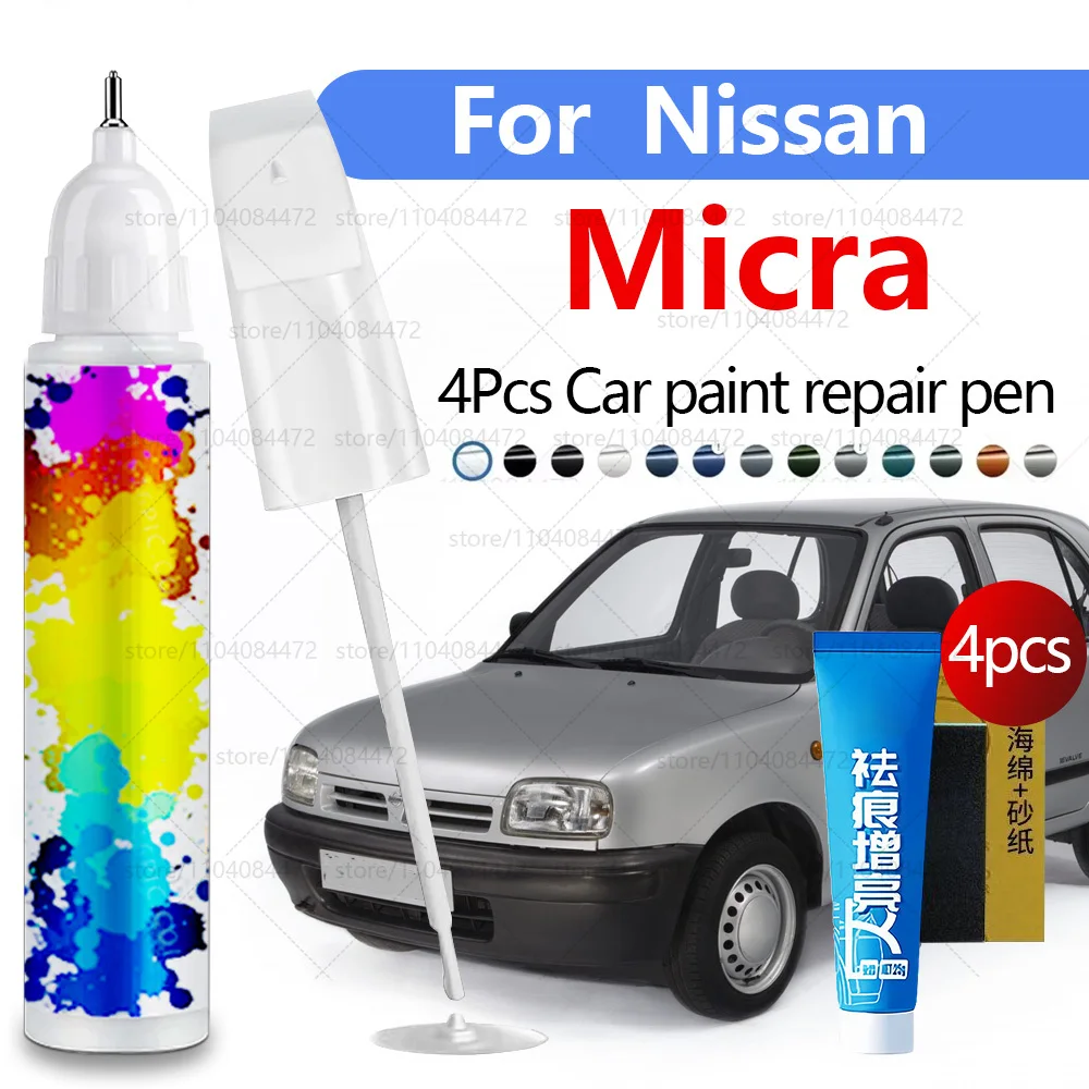 

Car Paint Repair Pen For 1982-2025 Nissan Micra Paint Scratch Repair Accessories 4PCS Gray KPN Black GNE White QNC Silver ZBD