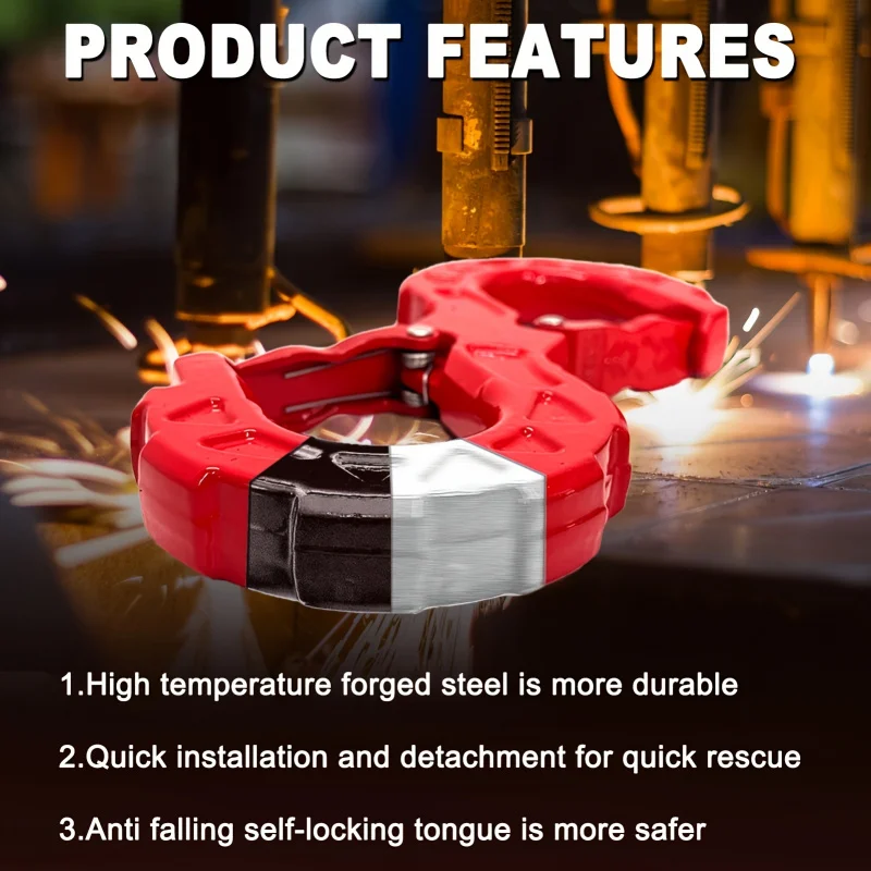 ‌Heavy Duty Red S-Hook 33K LB Capacity - G80 Alloy Steel Towing Hook for Trucks/SUVs/Trailers & Off-Road Recovery