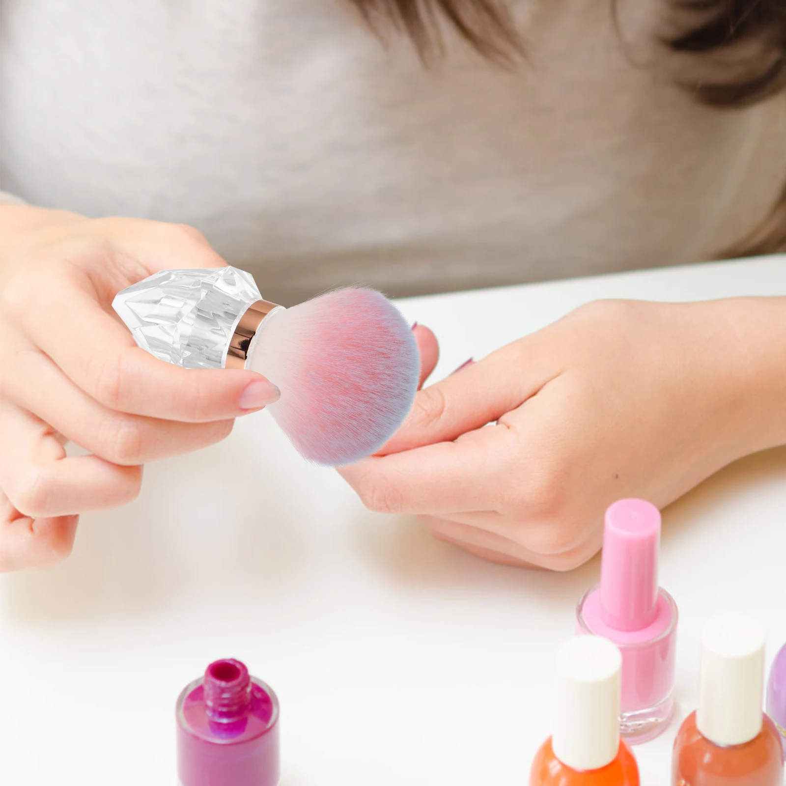 

Mushroom Shape Powder Brush Large Soft Bristles Compact Travel Size For Loose Pressed Powder Foundation Makeup Nails Blusher