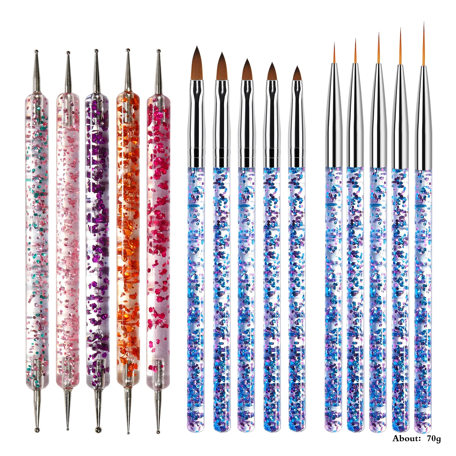 15Pcs/1set Nail Art Brush Design Tip Painting Drawing Carving Dotting Pen Liner Acrylic Gel UV Polish Manicure Tools
