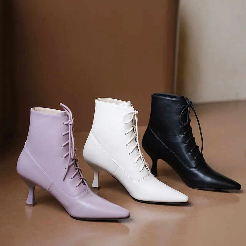 hot-genuine-leather-women-boots-fashion-lace-up-ankle-boots-pointed-toe-thin-heels-modern-boots-handmade-women-shoes-cross-tied
