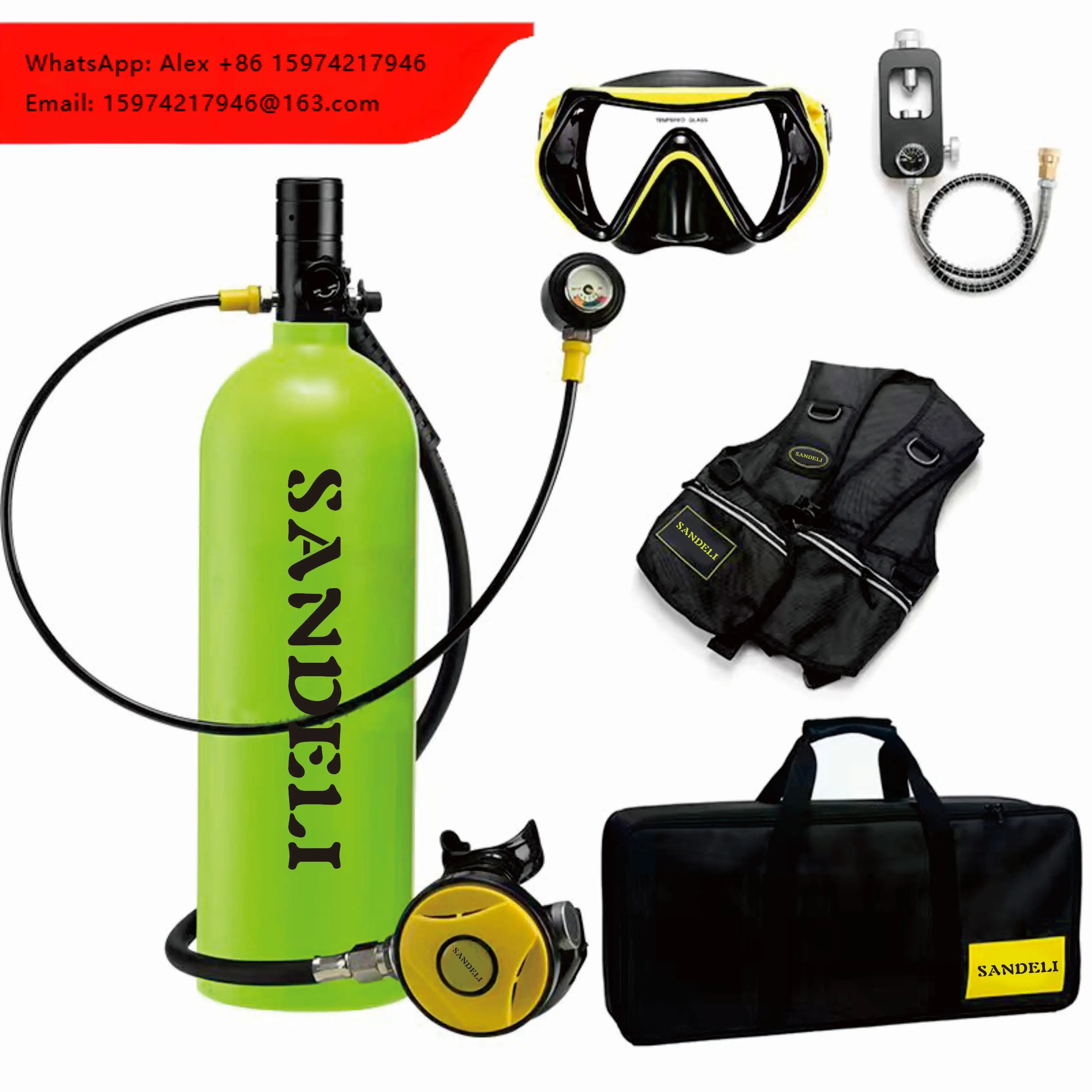 Factory Wholesale 2L Scuba Diving Oxygene Cylinder Tank Lung Mini Diving Tank Diving Bottle Set