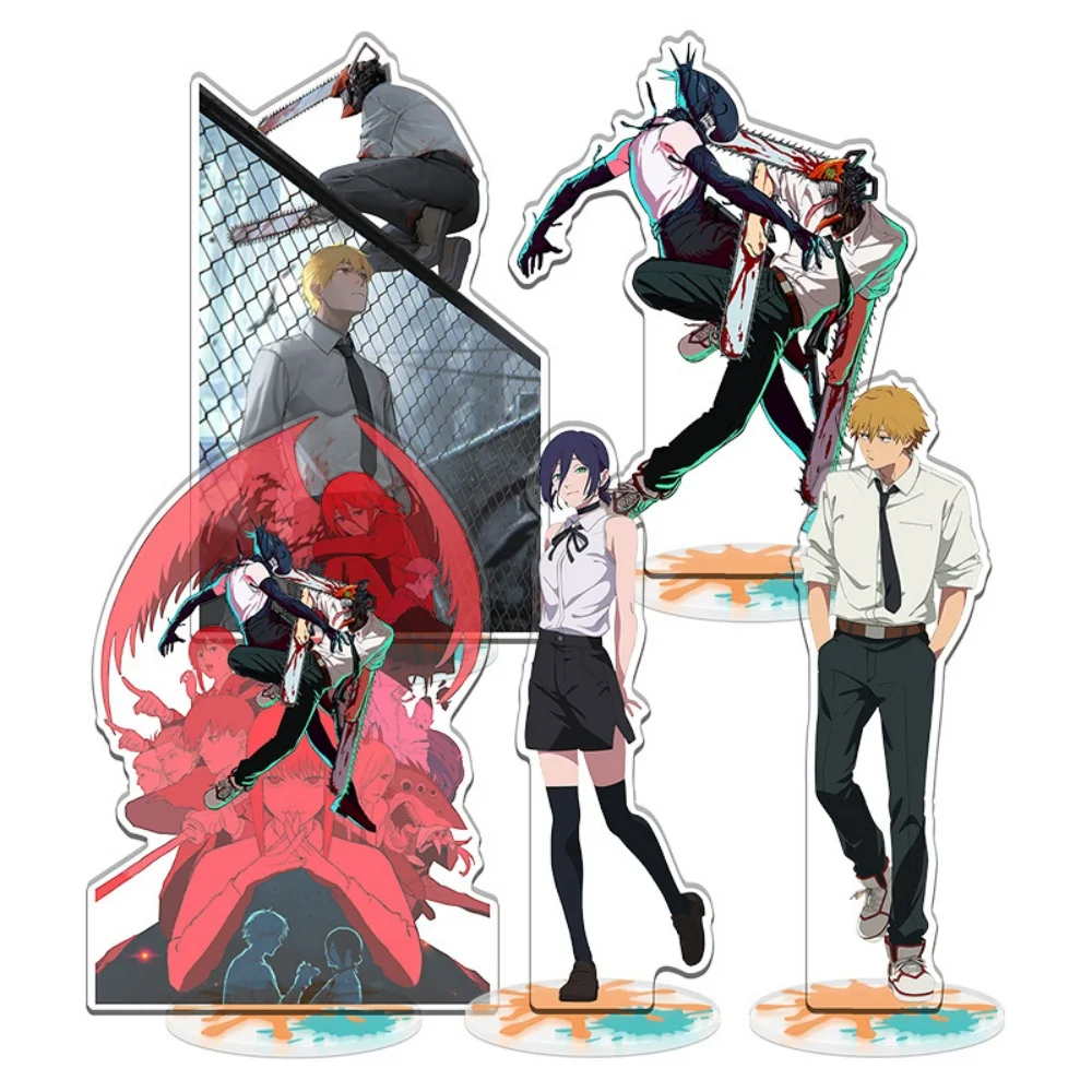 أنيمي بالمنشار رجل الفيلم: Reze Pochita Denji Makima Hayakawa Aki تأثيري الاكريليك حامل مكتب الديكور الدائمة لوحة الدعائم #1