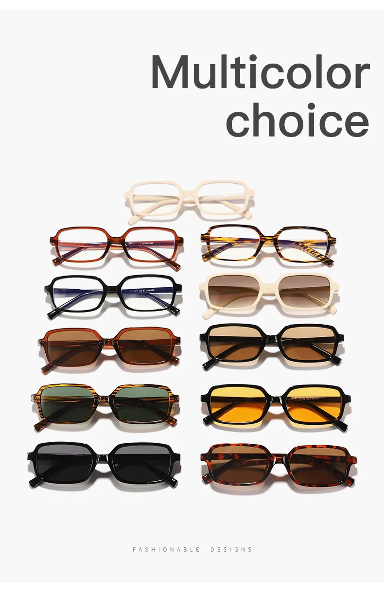 Neue Vintage Quadratische Sonnenbrille für Damen und Herren Marken-Rechteck-Sonnenbrille Ovale Brillen für Männer und Frauen – Detail 2