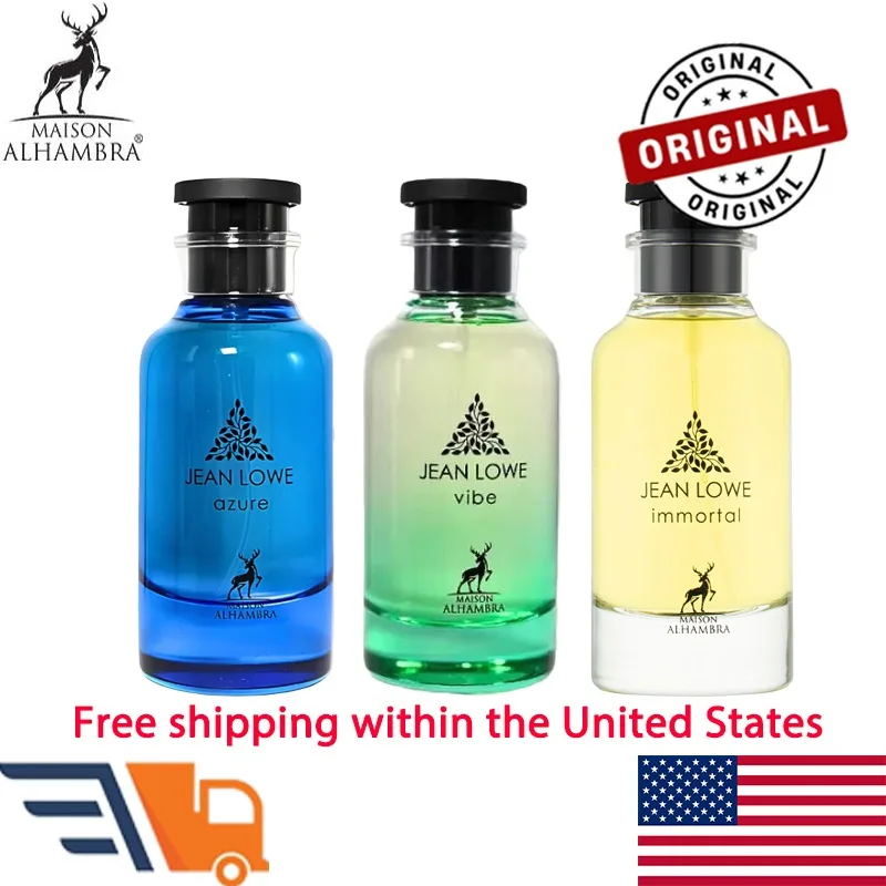 Maison Alhambra Jean Lowe Eau de Parfum Spray 3.4 Fl Oz Original Arab Perfumes Lasting Pheromones Perfume Makeup Cologne for Man