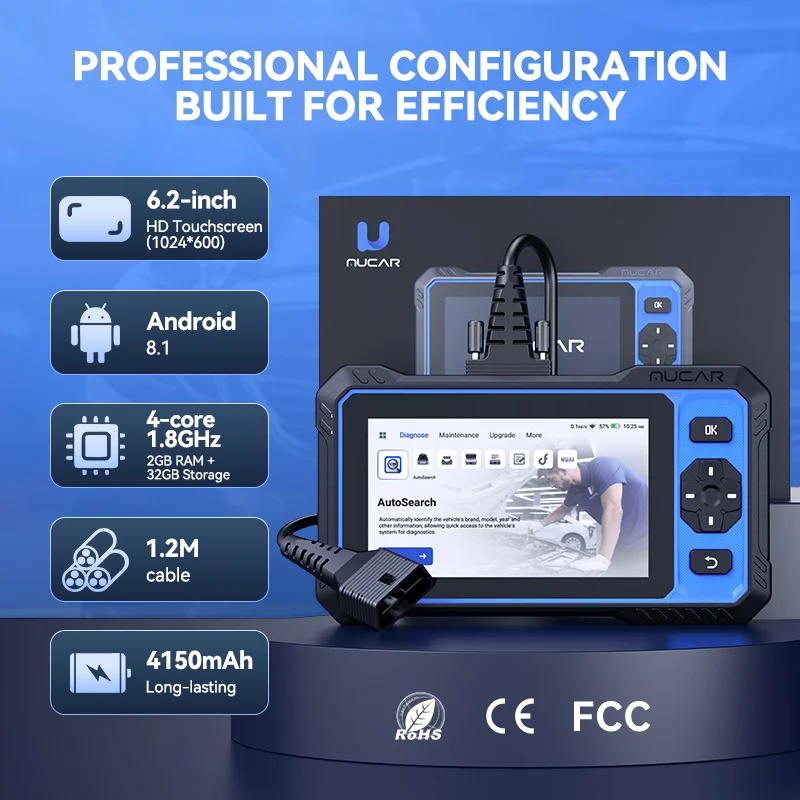 MUCAR 632 Professional Automotive Diagnostic Tool with AI Smart Diagnosis 4 System ECM+TCM+ABS+SRS Lifetime Free Update Scanner view 2
