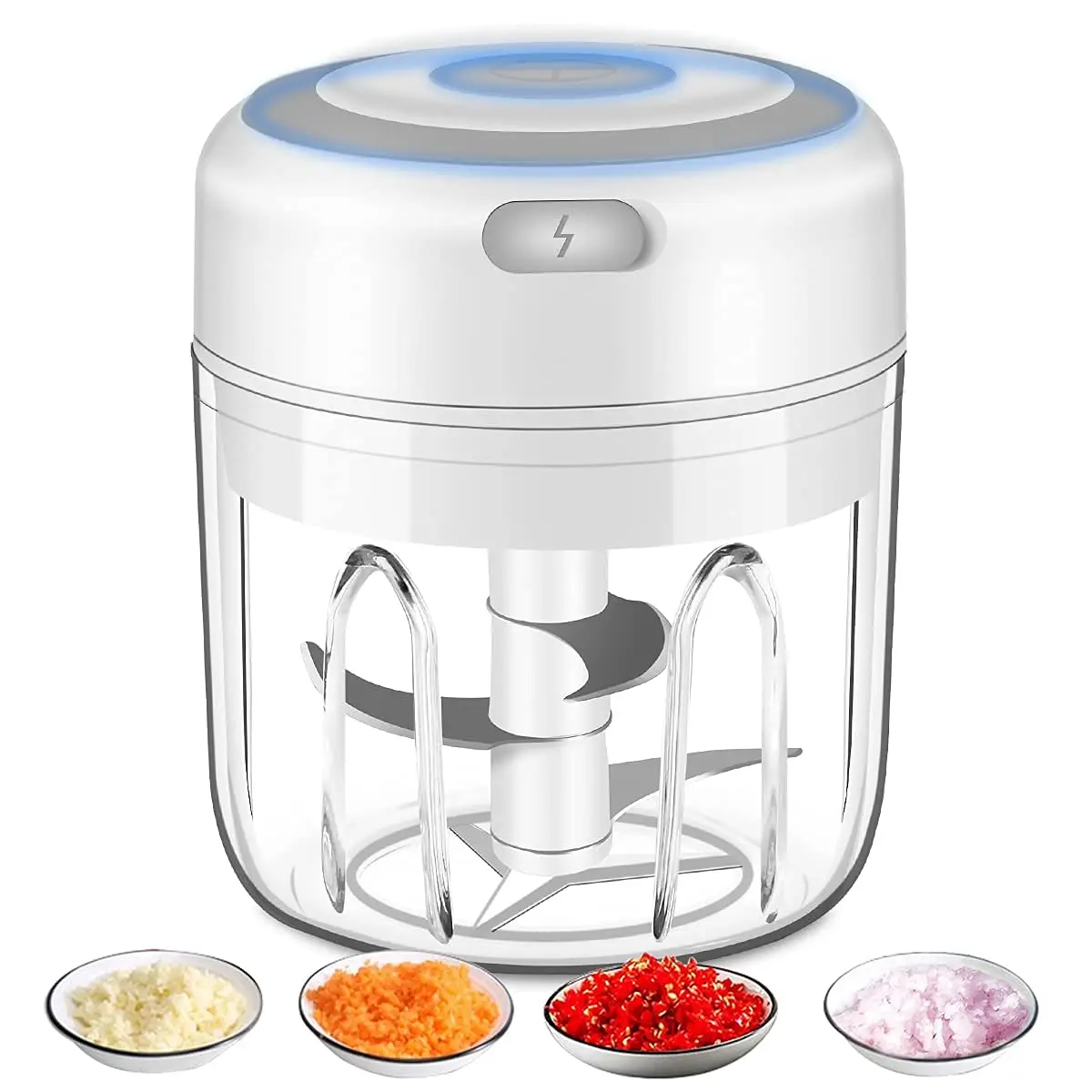 Electric Mini Garlic , Portable Food Processor, Vegetable Onion Mincer, Cordless Meat Grinder with USB Charging