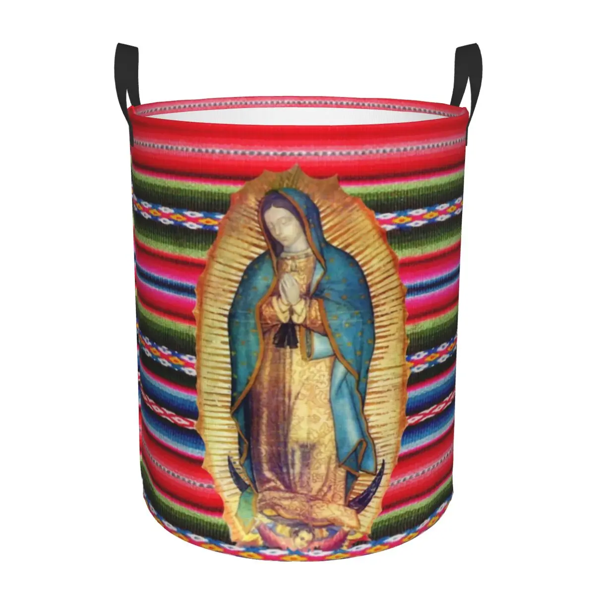 

Our Lady Of Guadalupe Virgen Maria Zarape Laundry Basket Large Capacity Clothes Storage Bin Virgin Mary Catholic Baby Hamper