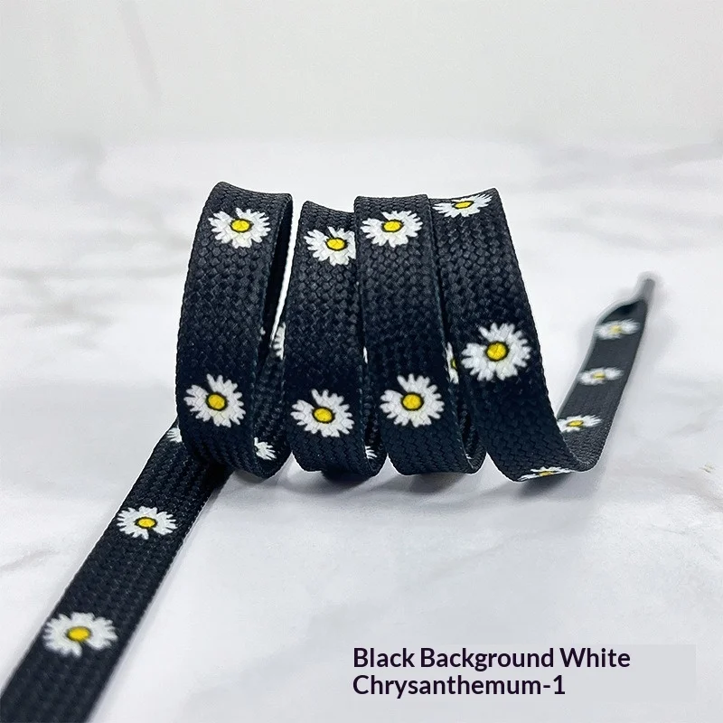 120cm Wholesale Flat Shoelaces, Daisy Cherry Blossom Floral Print Universal Shoe Laces for Men Women