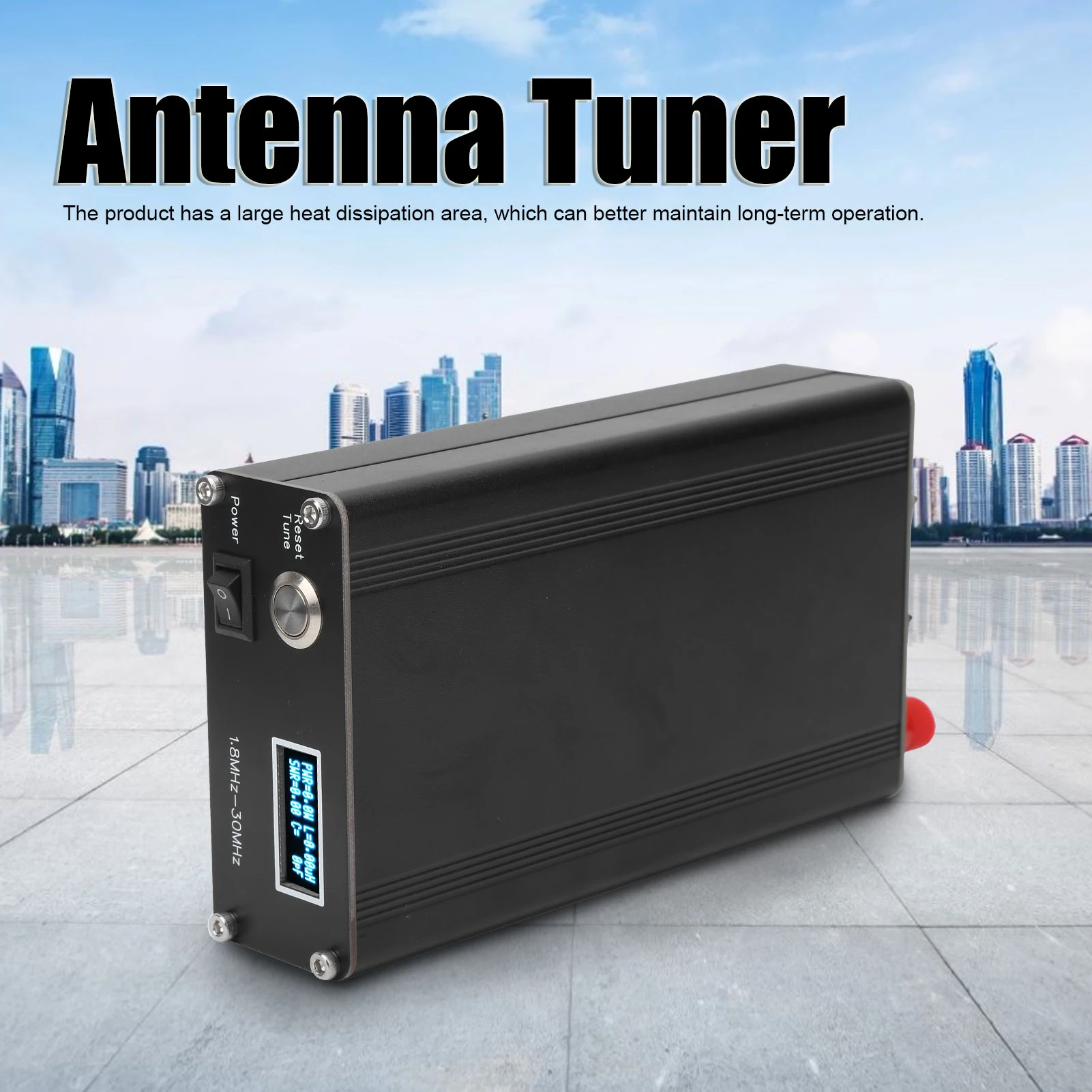 Alumínio Alloy Antenna Tuner, C Tipo Tester, 1.8 a 30Mhz, ATU-100 HAM, 10 a 15VDC