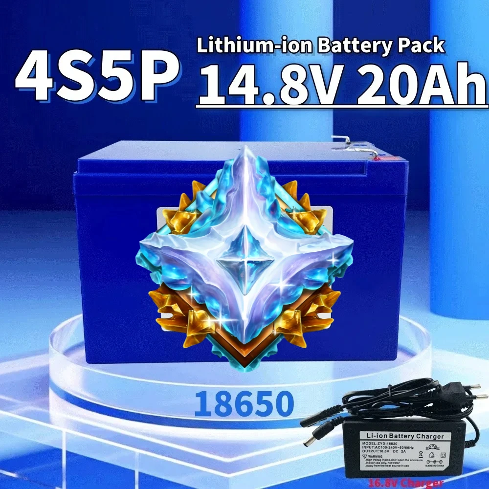 

AIMJIN 4S5P 14.8V 20Ah Li-ion 18650 Battery Pack built-in BMS Suitable for 16.8V Equipment, Inverter, Tourist Car Solar