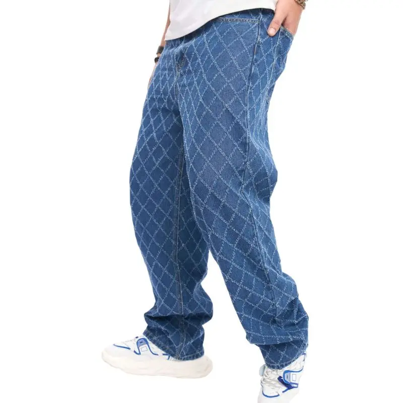 

Autumn New Men's Casual Jeans Trendy Blue Loose Wide Leg Pants