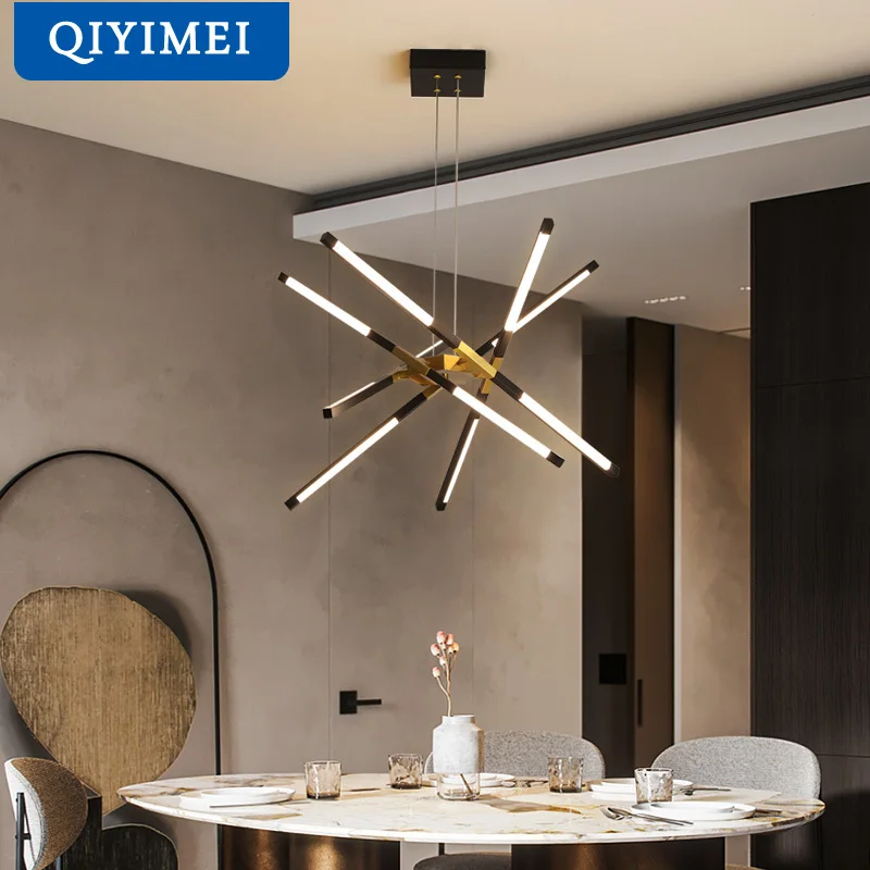 qiyimei modern chandelier hanging light sala de estar sala de jantar cozinha iluminacao interior lusters lampadas home decor 10 12 luzes 01