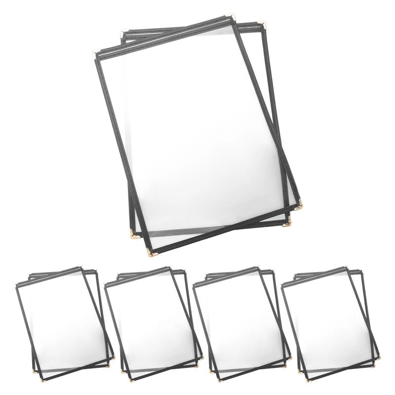 

10 Pack Of Menu Covers - Single Page, 2 View, Fits 8.5 X 11 Inch Paper - Restaurant Menu Covers