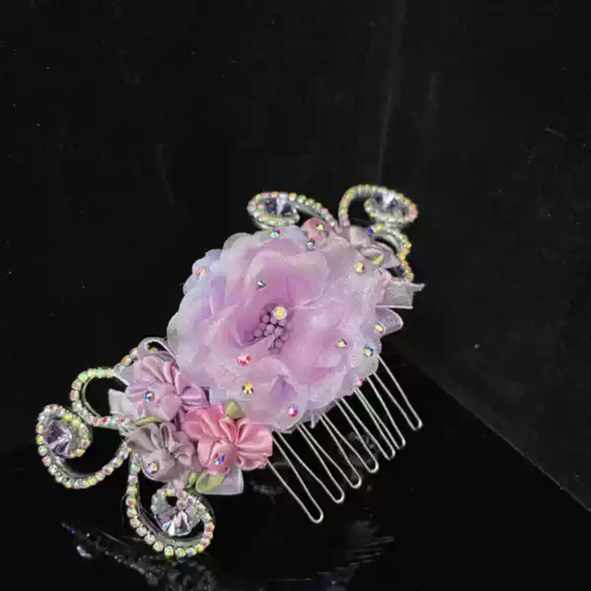 Ballet Variations Headpiece Purple Rose Haircomb Paquita Variations Group Dance Headpiece Classroom Hairpiece