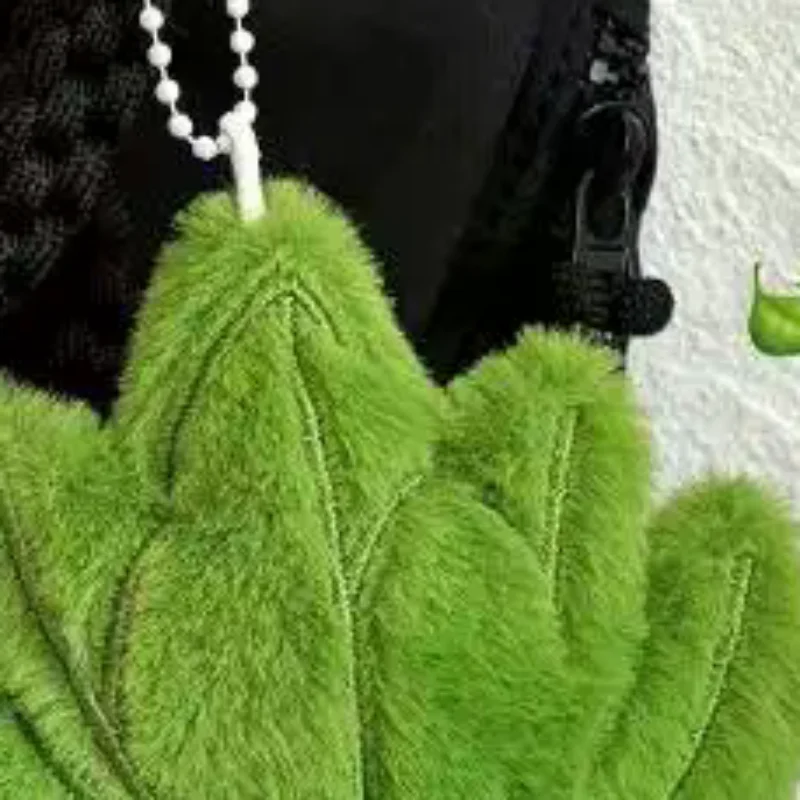 Colgante de peluche de hoja de pomelo verde de dibujos animados para ahuyentar la mala suerte, para el hogar, dormitorio, coche, llavero, mochila, decoración, regalos