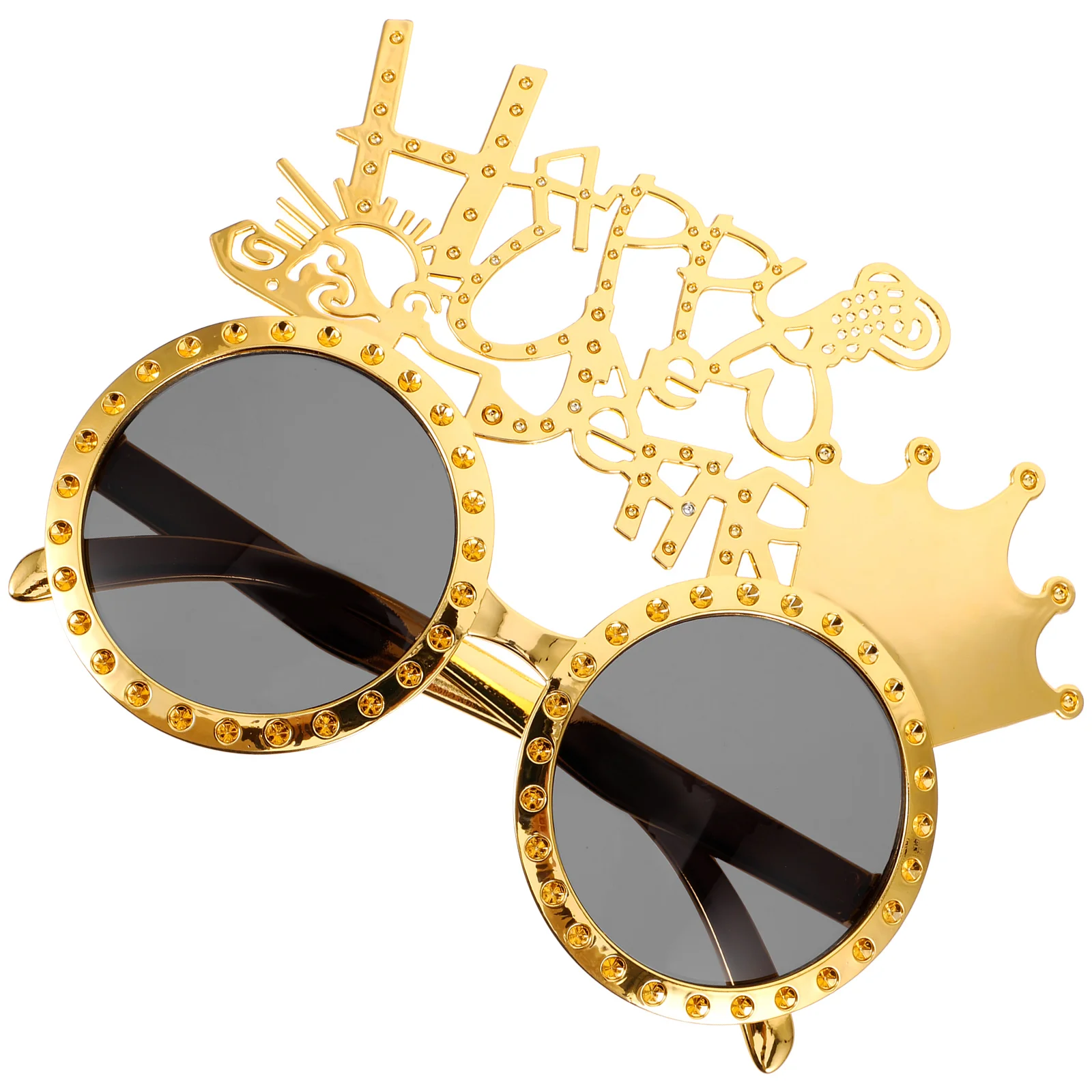 

Happy New Party Glasses Crown Decor Photo Props Happy New Year Sunglasses Eve Celebrations Festive Sunglasses Accessories