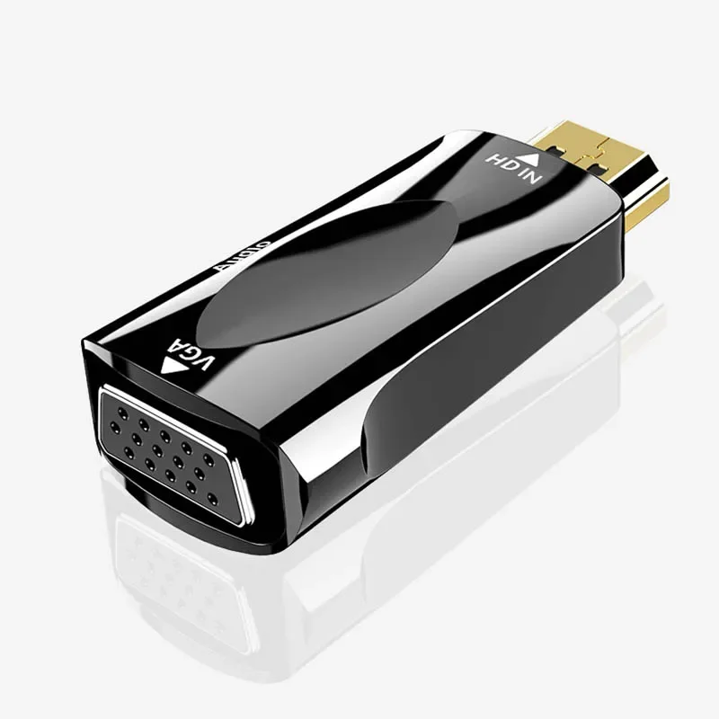 Male To Female HDMI-compatible To VGA Adapter 1080P Audio Cable Video Converter for PS5 PS4 PC Laptop TV Box Computer Projector