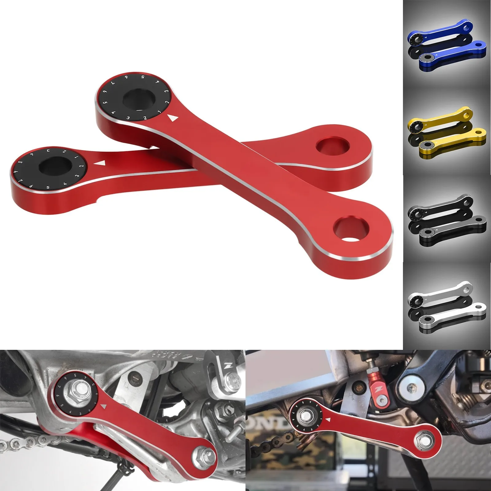 

Adjustable Lowering Link Rear Shock For Suzuki RM125 RM250 DRZ400 DRZ400E DRZ400S DR-Z400SM Lowering Link Adjustable 3D CNC