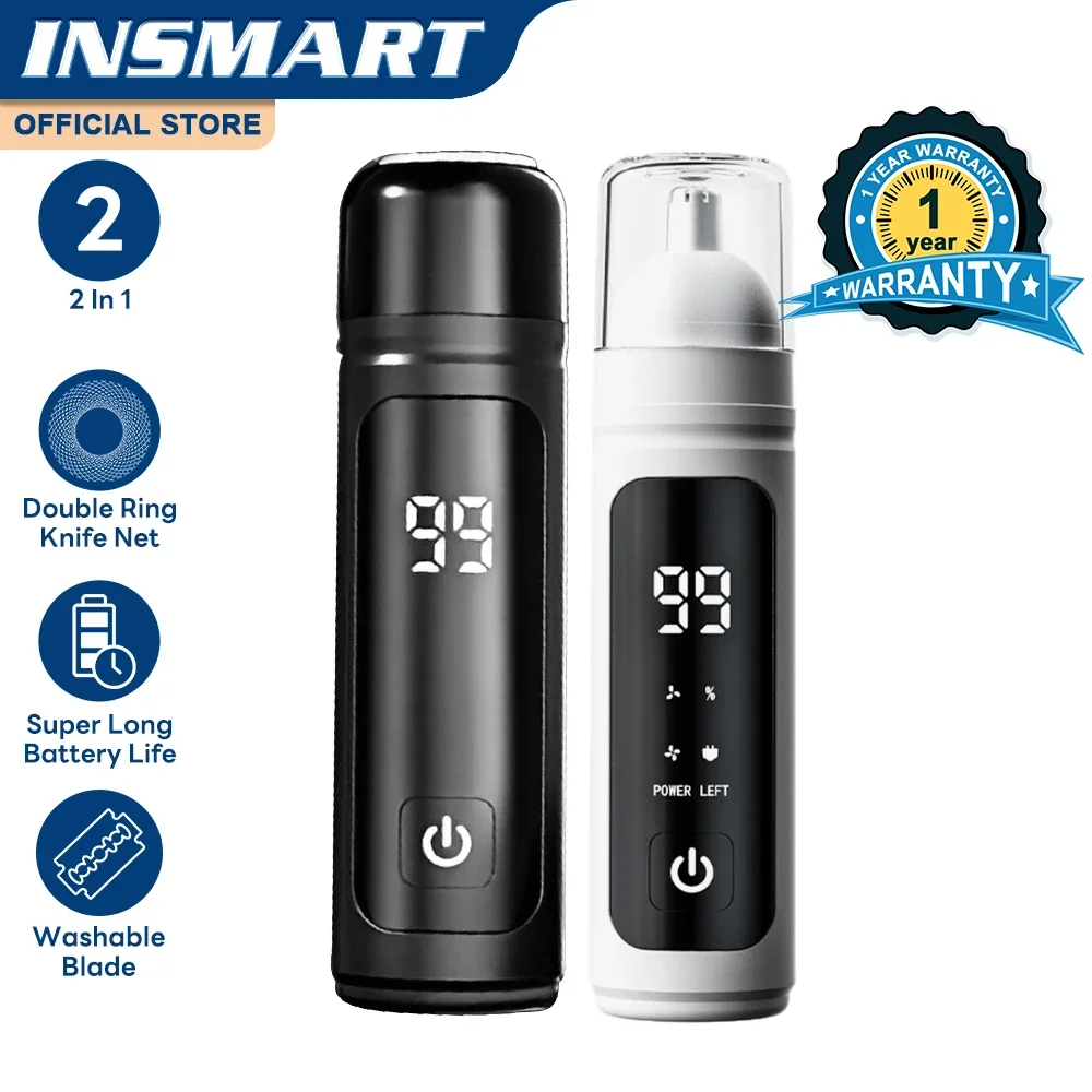 

Портативный электрический триммер для волос в носу со светодиодным дисплеем для дома, мужчин и женщин, средство для удаления волос в носу, безопасный комплект для чистки волос на лице, зарядка через USB