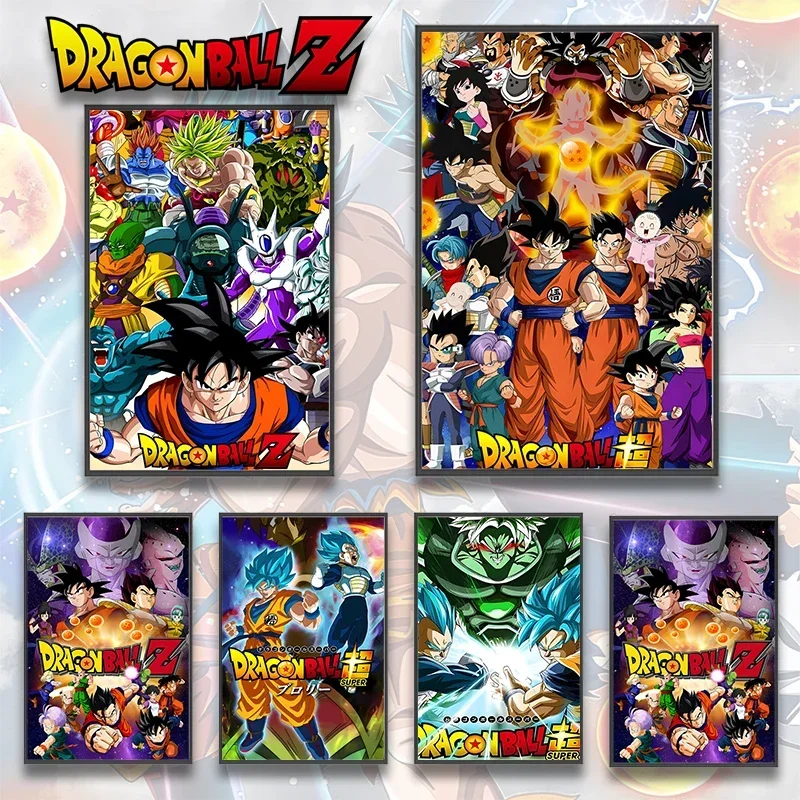

Dragon Ball Self-adhesive Poster Saiyan Goku Anime Birthday Gifts Vegeta Wallpapr Figures Home Decoration Painting Wall Art Kid