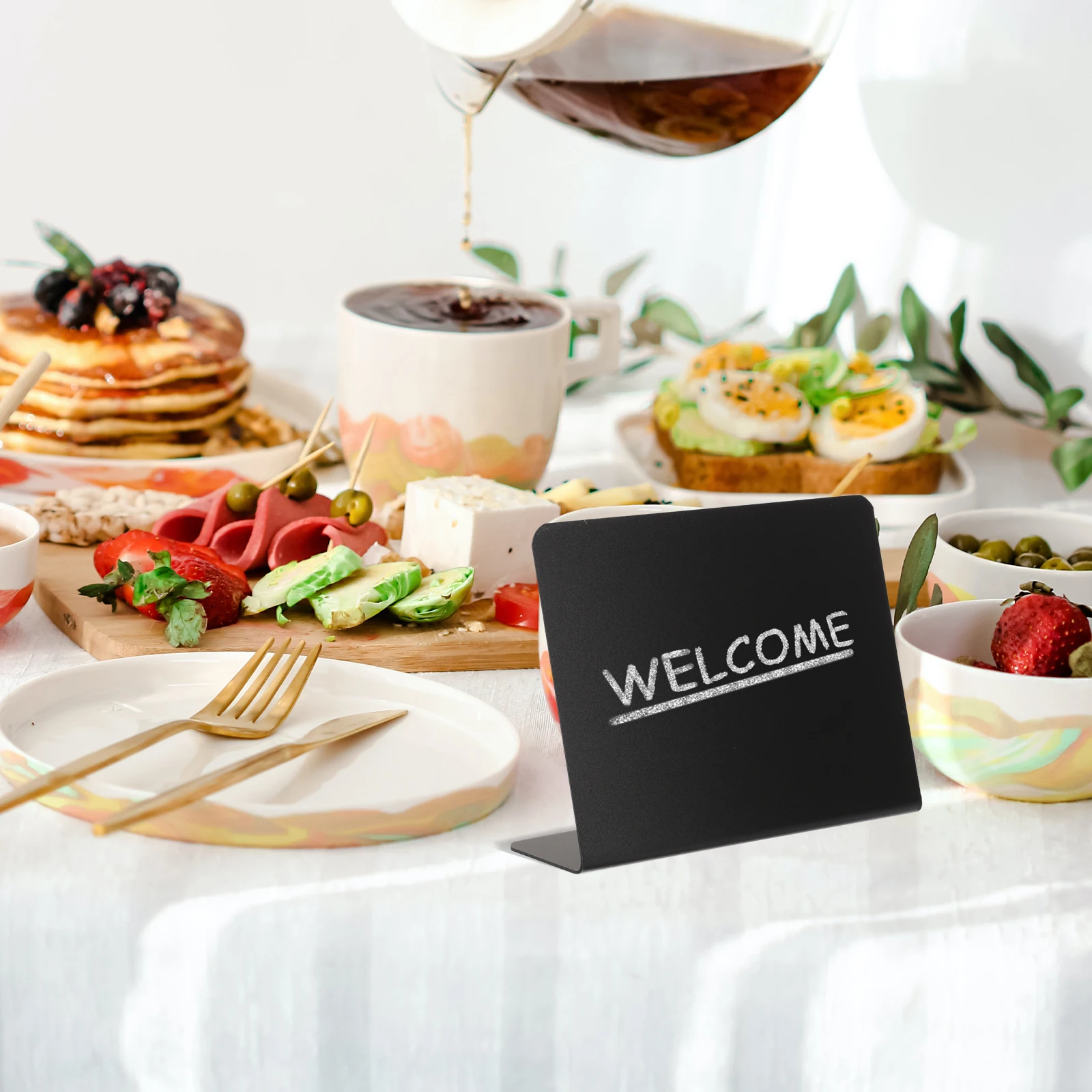 

12 Pcs Mini Chalkboard Signs Food Labels Party Buffet St Memo Board Tabletop Kitchen Notes PVC Black 100x75mm