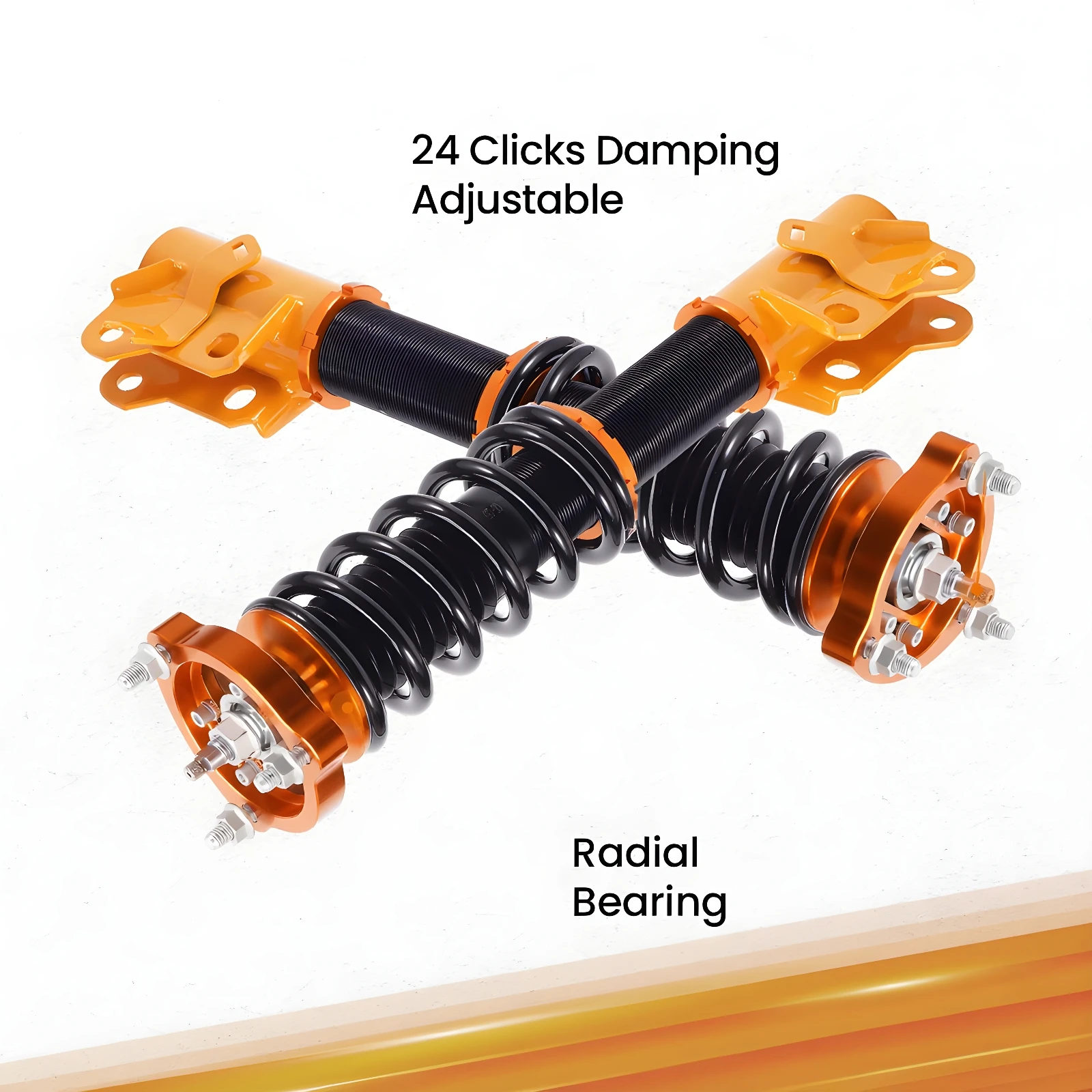Coilovers for Honda Civic 2006-2011, for Acura CSX 2006-2011, 24 Levels Damper Coilovers Adjustable Suspension Kit, Height Adjustable Shock Absorber Struts, Lowering Kit Gold
