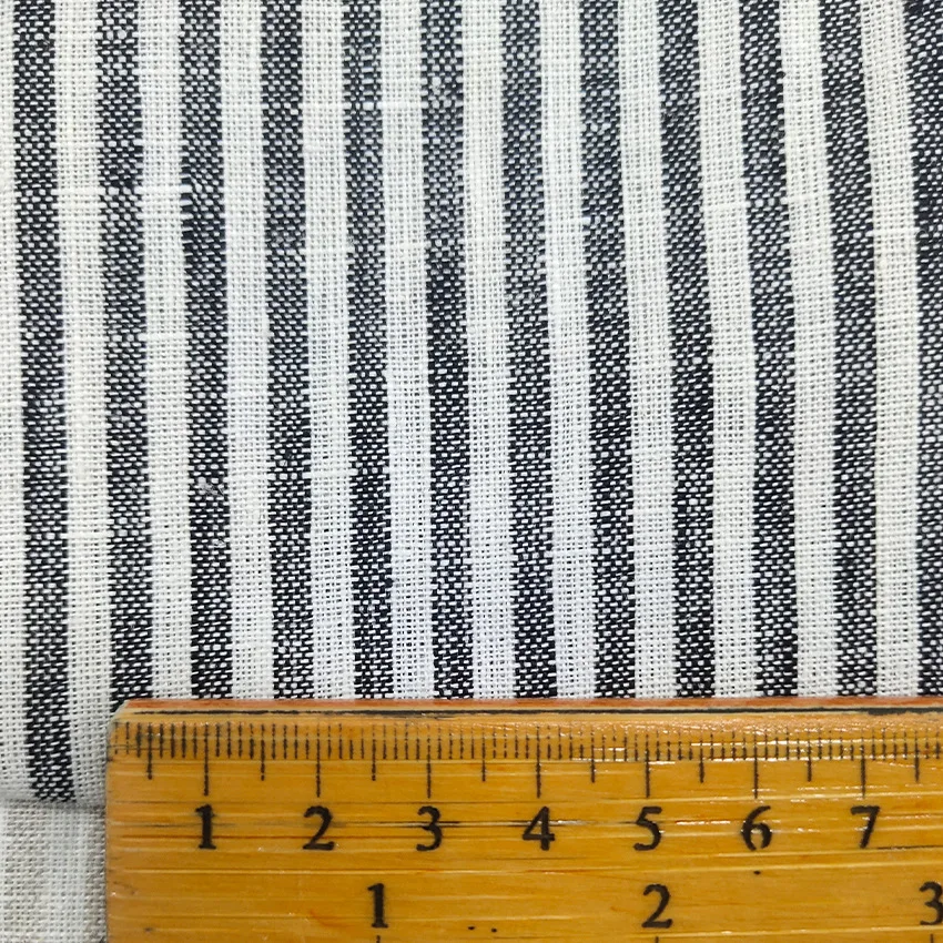 High-end natural fabric 100% linen 14S yarn-dyed strips linen fabric of shirt, trousers, and suit clothing available