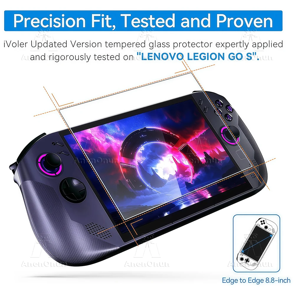 Shatterproof Tempered Glass for Legion Go S Anti-Scratch Anti-Fingerprint Ultra HD Bubble-Free 2.5D Curved Edge Screen Protector