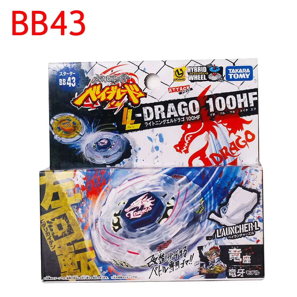 TAKARA TOMY genuino Tianma Metal Top BB95 BB99 BB123 BB122 BB105 BB108 BB43 L-DRAGO 100HF con lanzador de luz