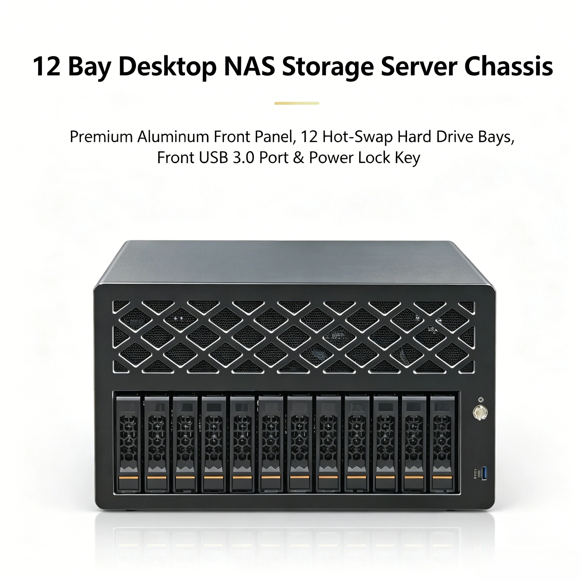 12 Bay Hot Swap NAS Server Chassis With SAS Direct Connect Backplane Half Height PCIe Slot Flexible Power Storage Server Case
