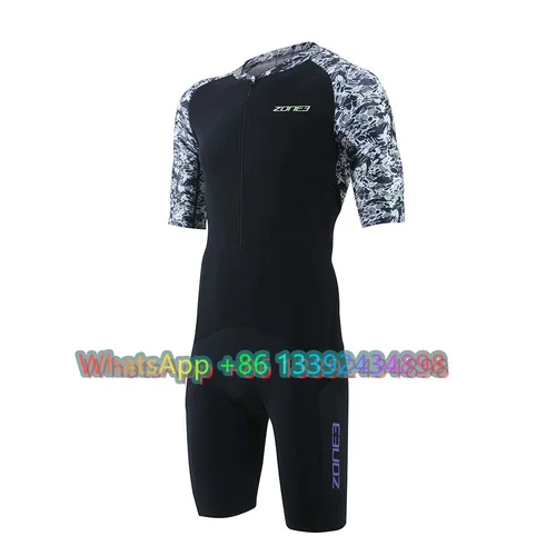 Imagen 2 del producto Zone3 hombres ciclismo carreras traje de baño de manga corta Pro bicicleta de carretera patines ropa bicicleta triatlón mono