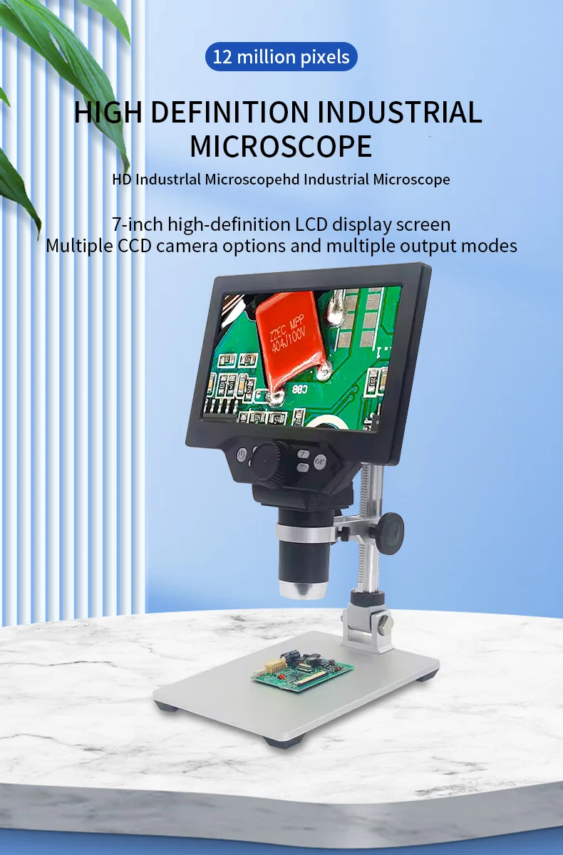 Imagem -02 - Câmera de Microscópio Digital Lcd Ampliação Portátil Usb Luz Led Moedas Planta Inseto Solda Pcb 12mp