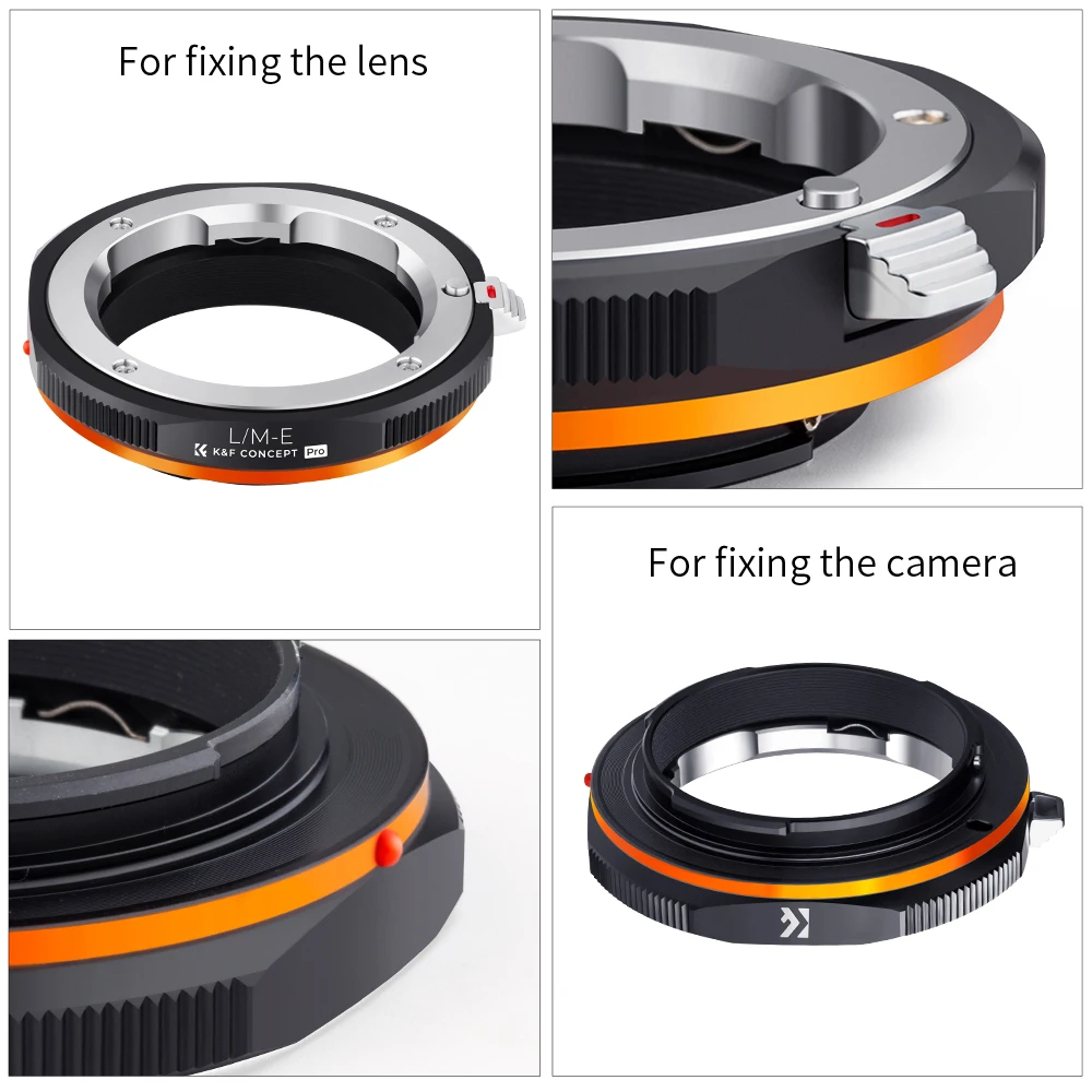 K&F Concept L/M-E Pro Lens Adapter for Leica M Mount Lenses To Sony E Nex Camera Mount Body Aluminum-Magnesium Alloy Ring MF