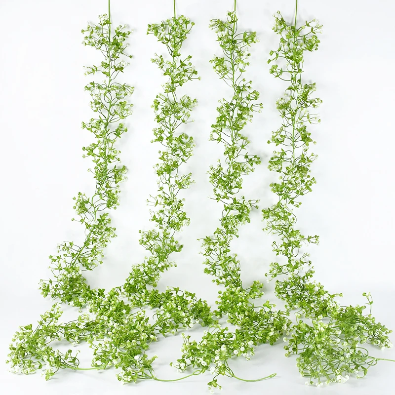 175cm Artificial Baby Breath Flower Vines Faux Real Touch Gypsophila Garland for Wedding Home Arch Indoor Outdoor Decorations