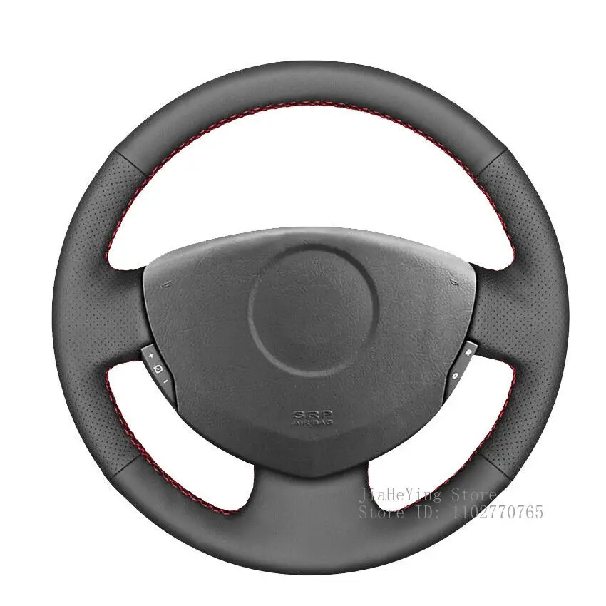 

Hand Sewn Non-slip Custom Artificial Leather Steering Wheel Cover for Renault Clio 2 Symbol Twingo 2 2009- Interior Accessories