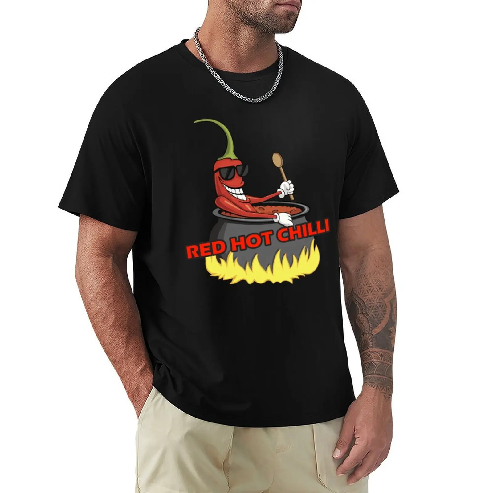 

Red Hot Chili T-Shirt oversize t-shirts man Aesthetic clothing anime shirts men