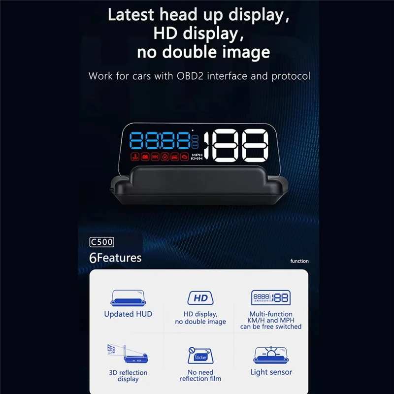 

Car OBD HUD Head Up Display Windshield Projector Speedometer Smart Digital Water Temp Voltage Speed Meter