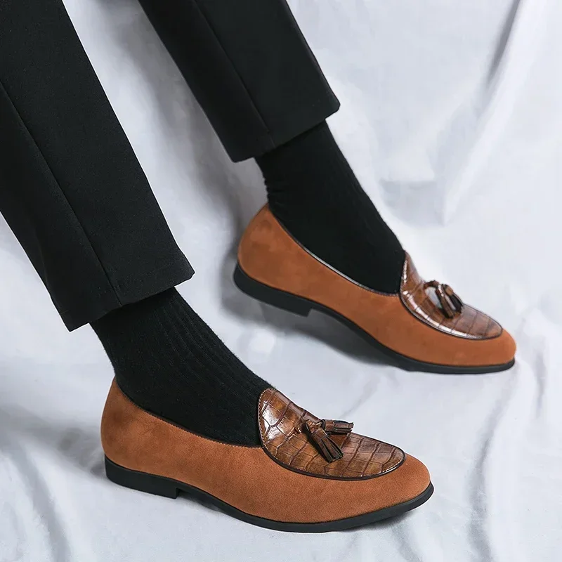 Men Loafers Tassel Business Men Shoes Black Brown Pu Shoes for Men with  Size 38-48 Mens Dress Shoes