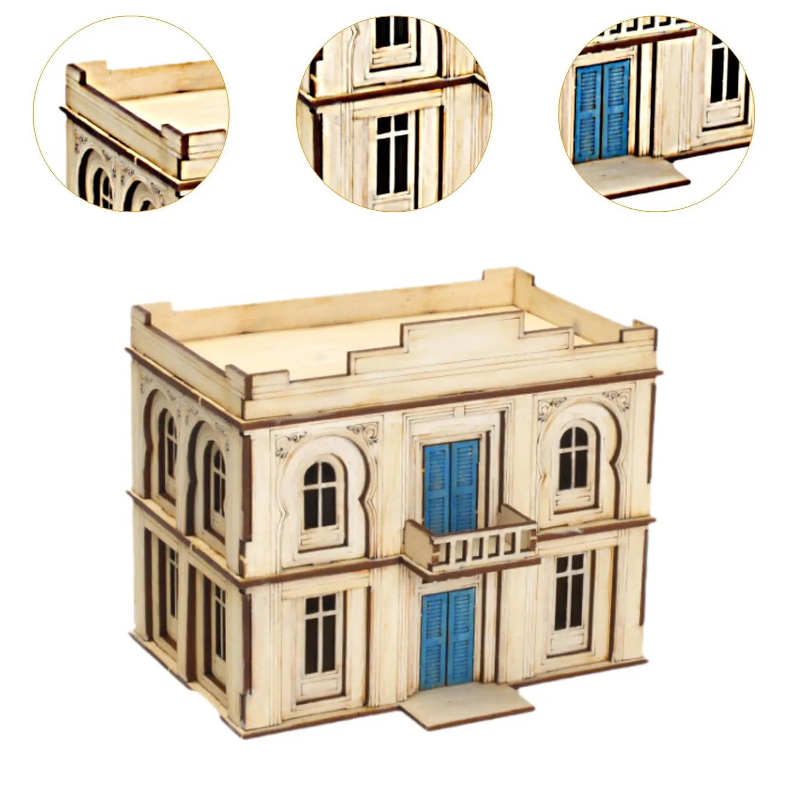 1/72 Kit di architettura in legno Rompicapo Puzzle in legno 3D Artigianato unico Modello di casa in legno per la decorazione Regalo Adolescenti Adulti