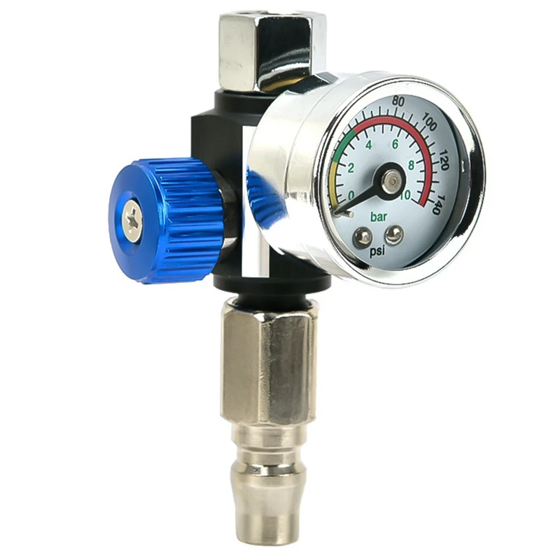 Air Compressor Regulator Valve With Pressure Gauge, For Precise Control In Air/Pneumatic Tool With PF20 Connector