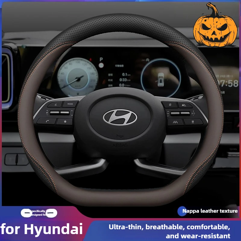 

Car Steering Wheel Cover for Hyundai Sonata Kona Santa Fe Elantra N Palisade Tucson I10 Staria I30 Creta Grand 2025 2026