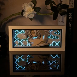 Anime Lightbox   for Room Decoration Manga Paper Cut Table Desk Lamp Anime USB Night Light boy Gift Halloween