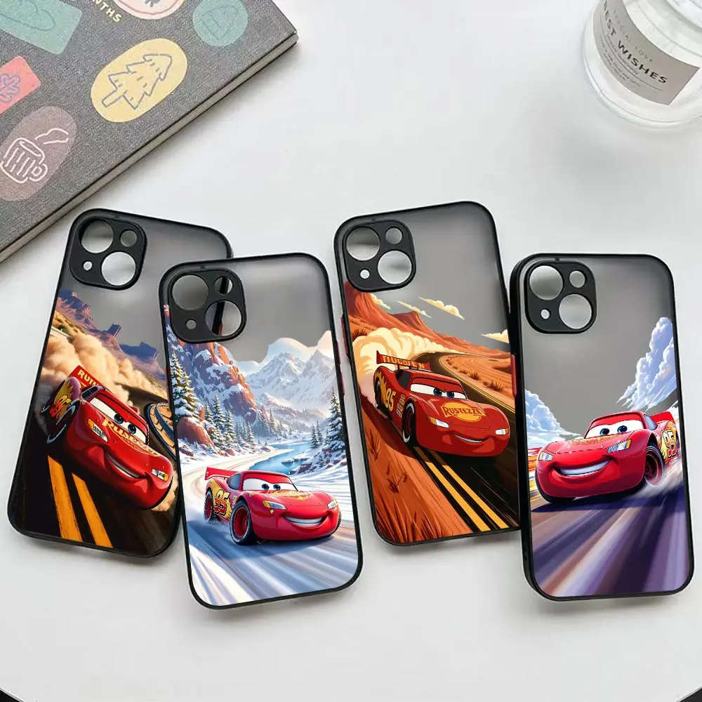 

Disney Lightning McQueen 95 Cars Case For iPhone 17Air 17 16e 16 ProMax 14 15 17 Plus 13 12 11 Pro Max Translucent Phone Cover
