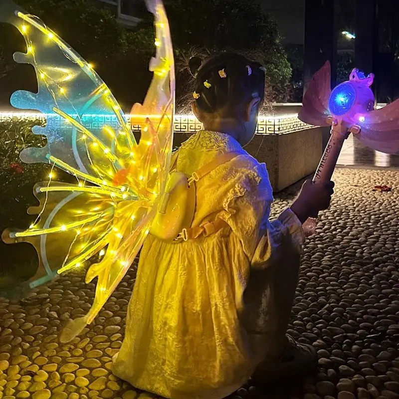 

Girl Butterfly Wings Electric Fairy Lighting Wings Toys Birthday Party Decoration Dress up AC146